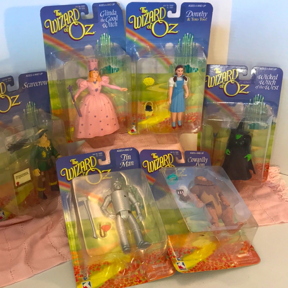 Wizard of Oz 1998 Action Figure 6pc Set Factory Sealed Vintage Retro Doll Toys